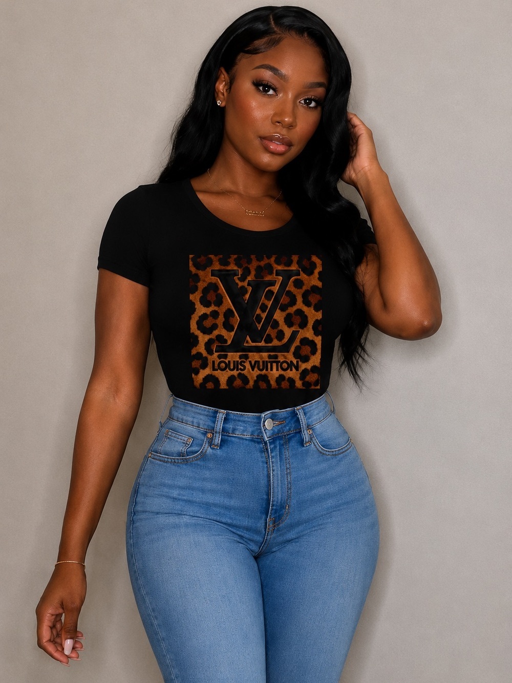 PLUS SIZE Leopard Logo Bodysuit